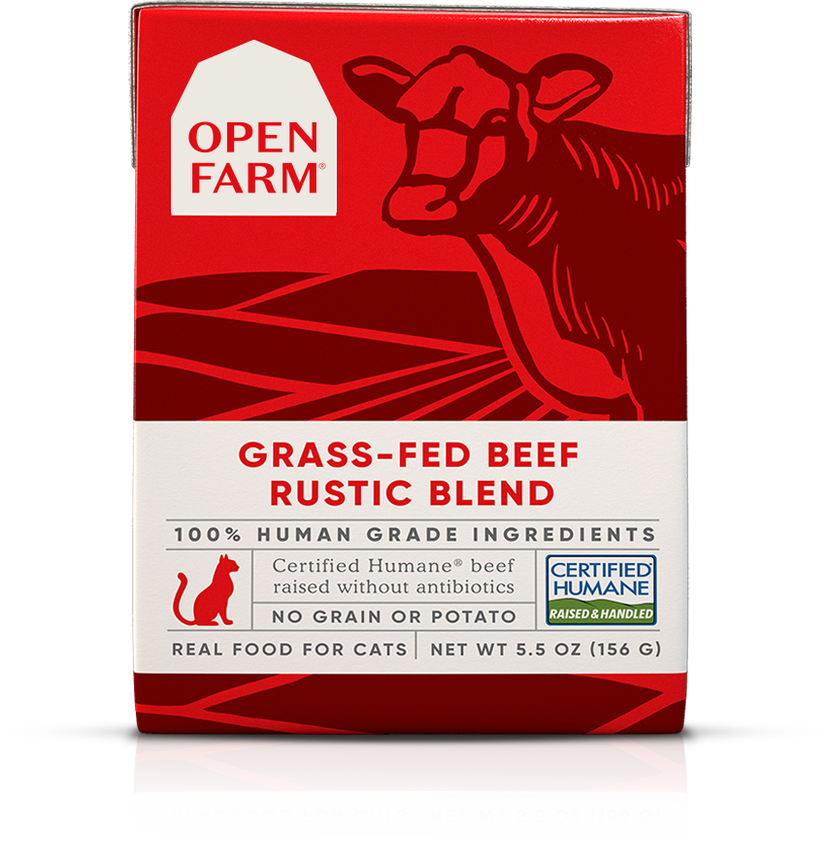Open Farm Grass-Fed Beef Rustic Blend, Wet Cat Food, 5.5oz Case of 12