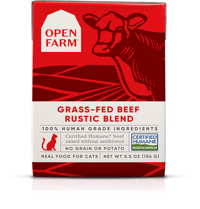 Open Farm Grass-Fed Beef Rustic Blend, Wet Cat Food, 5.5oz Case of 12