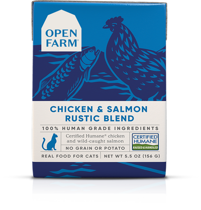 Open Farm Chicken and Salmon Rustic Blend, Wet Cat Food, 5.5oz Case of 12