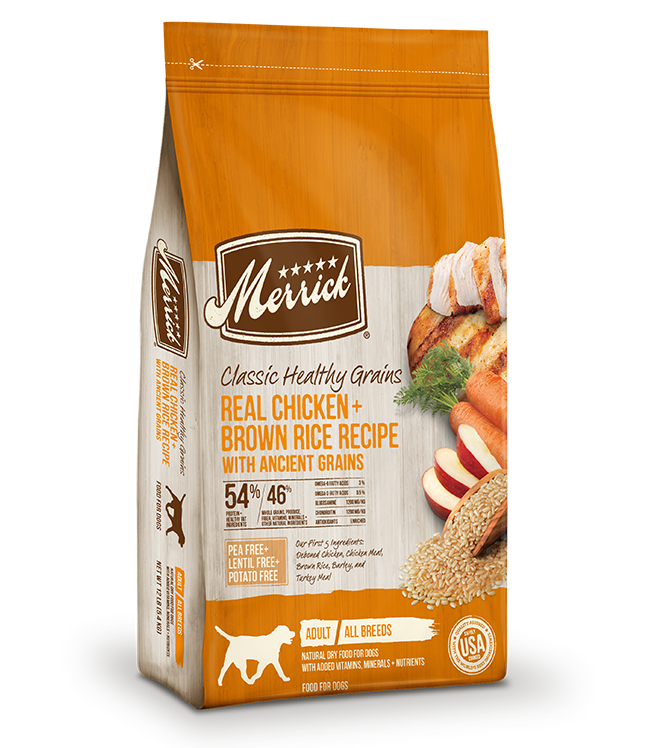 Merrick Classic Healthy Grains Real Chicken + Brown Rice Recipe with Ancient Grains, 25-lb Bag
