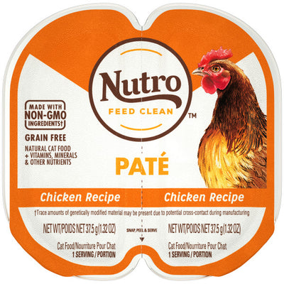 Nutro Grain Free Natural Wet Cat Food Paté Chicken Recipe, 2.64-oz Case of 24