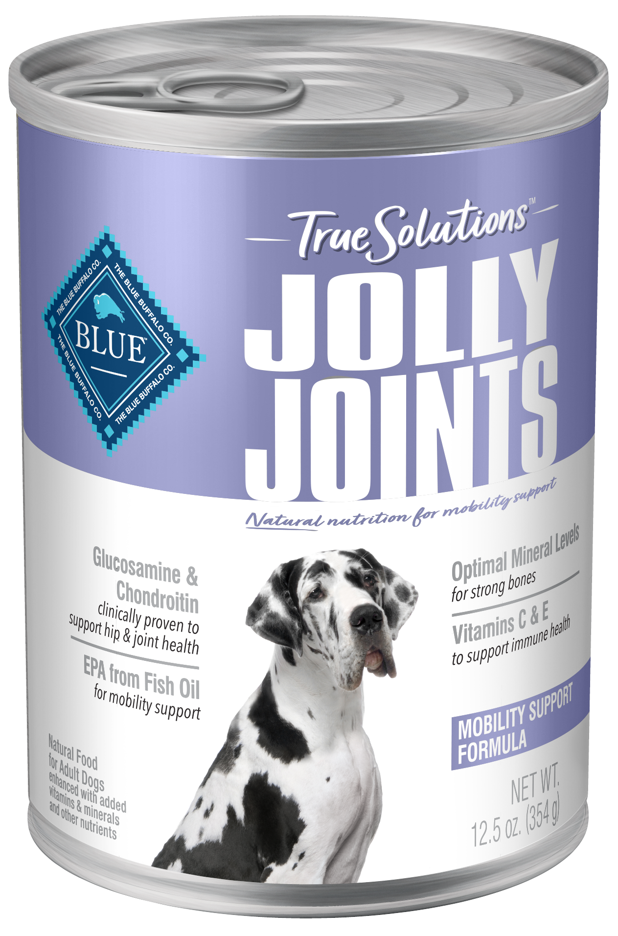 Blue Buffalo True Solutions Jolly Joints Natural Mobility Support Adult Wet Dog Food, Chicken 12.5-oz cans, Case of 12