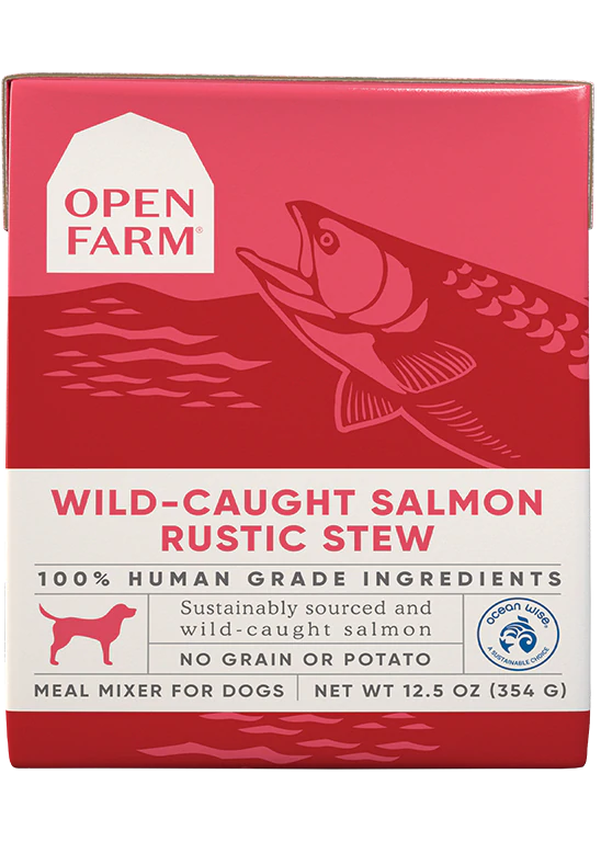 Open Farm Wild-Caught Salmon Rustic Stew, Wet Dog Topper, 12.5oz Case of 12