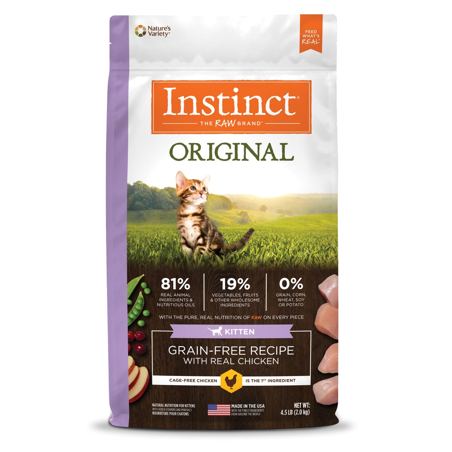 Instinct Original Kitten Chicken Dry Cat Food, 4.5-lb Bag