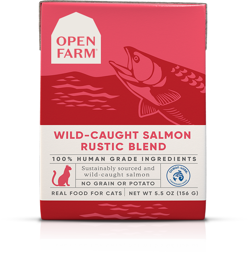 Open Farm Wild-Caught Salmon Rustic Blend, Wet Cat Food, 5.5oz Case of 12