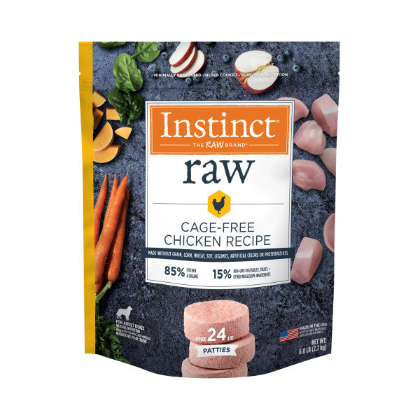 Instinct Raw Frozen Chicken Patties Dog Food, 6-lb Bag