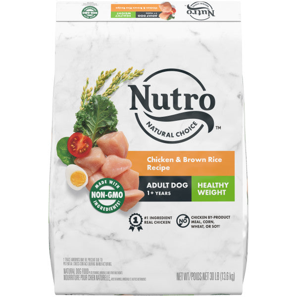NUTRO NATURAL CHOICE Healthy Weight Adult Dry Dog Food, Chicken & Brown Rice Recipe, 30-lb Bag