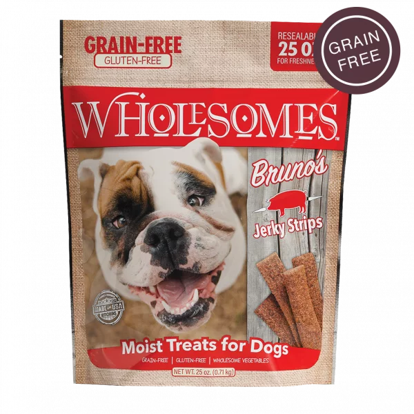 Wholesomes Bruno’s Jerky Strips 25-oz Bag, Dog Treat