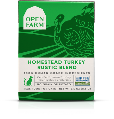 Open Farm Homestead Turkey Rustic Blend, Wet Cat Food, 5.5oz Case of 12