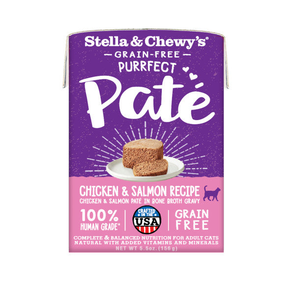 Stella & Chewy's Wet Food for Cats - Purrfect Pate Chicken and Salmon Medley, 5.5-oz Case of 12