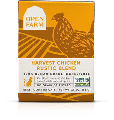 Open Farm Harvest Chicken Rustic Blend, Wet Cat Food, 5.5oz Case of 12