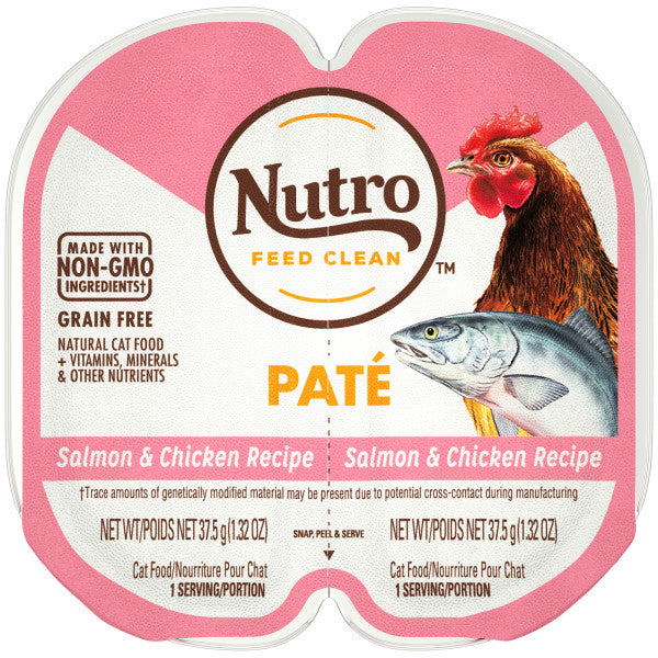 Nutro Grain Free Natural Wet Cat Food Paté Salmon & Chicken Recipe, 2.64-oz Case of 24