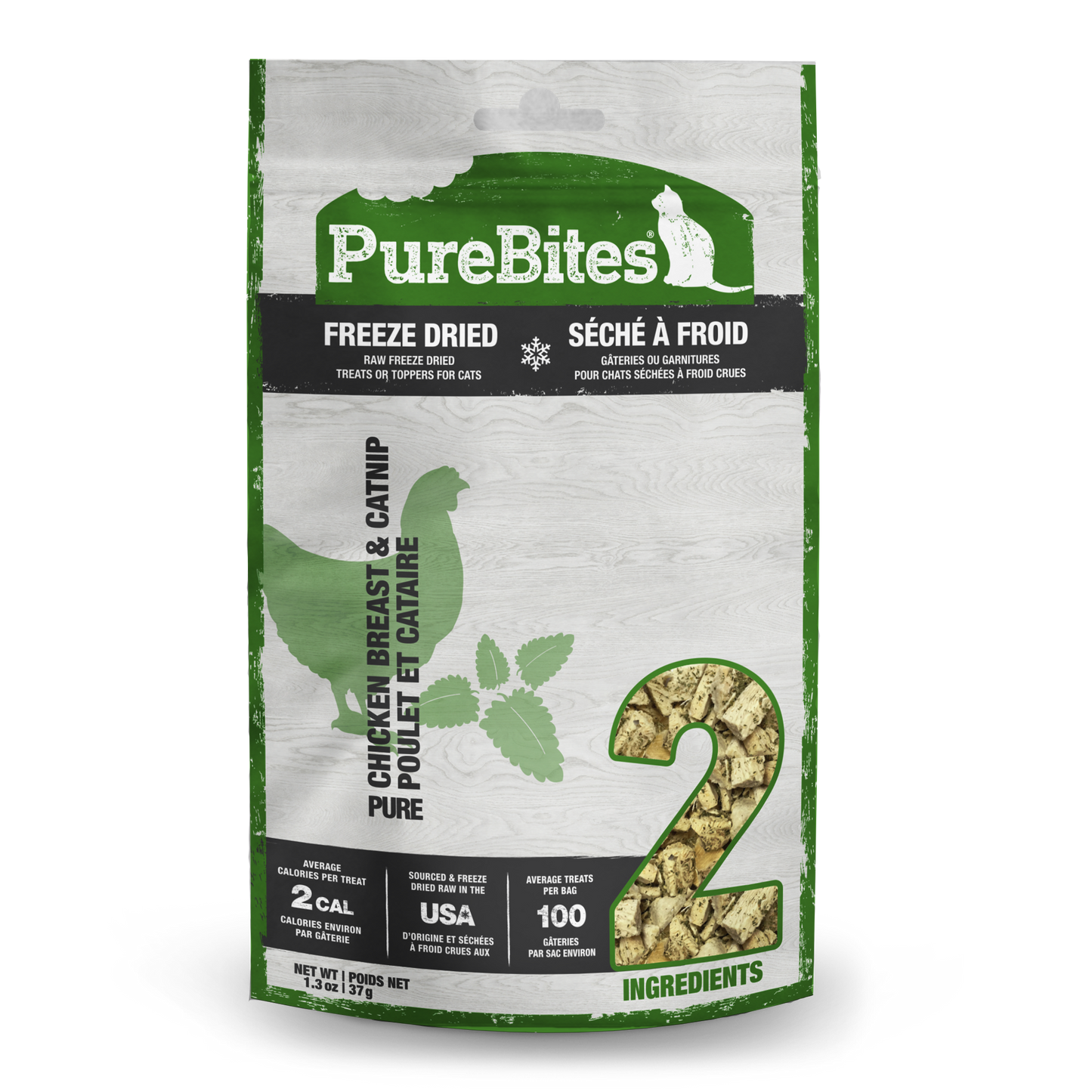 PureBites Freeze-Dried Cat Treats, Chicken And Catnip Recipe, 1.55-oz Bag