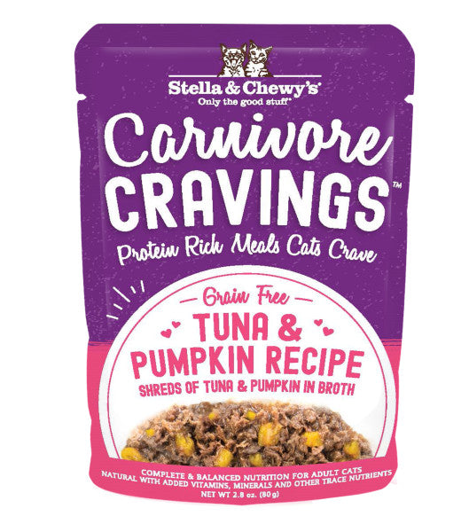 Stella & Chewy's Wet Food for Cats - Carnivore Cravings Tuna and Pumpkin Recipe, 2.8-oz Pouch