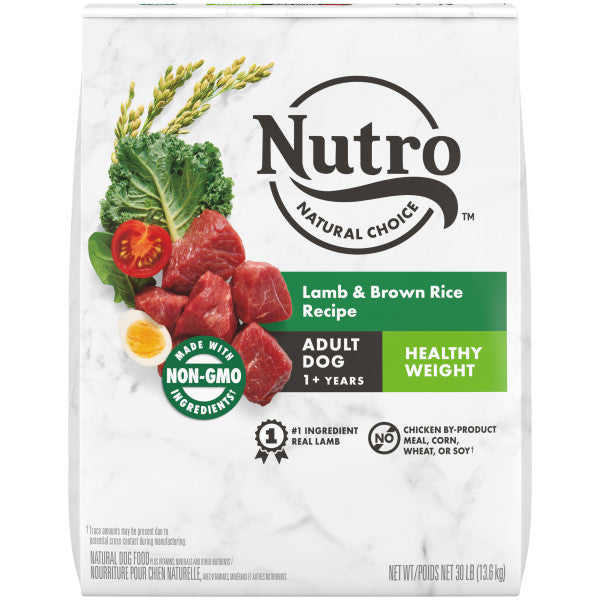NUTRO NATURAL CHOICE Healthy Weight Adult Dry Dog Food, Lamb & Brown Rice Recipe, 30-lb Bag