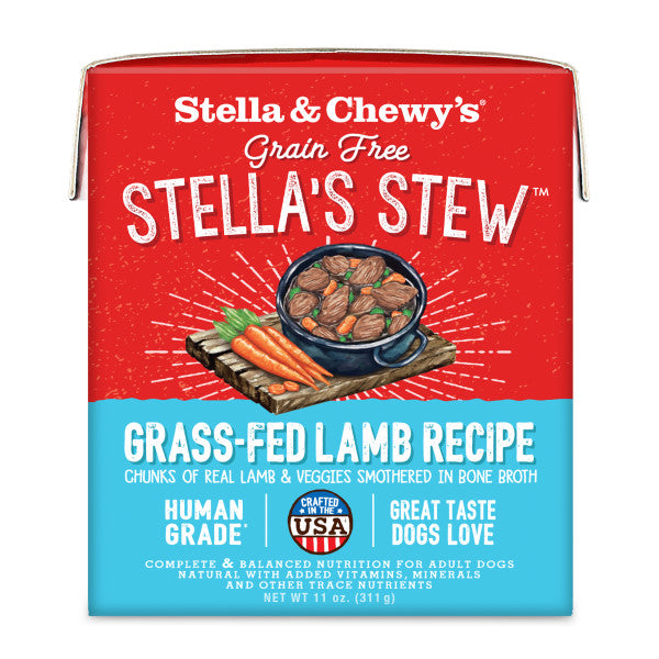 Stella & Chewy's Stew for Dogs - Grass-Fed Lamb Recipe, Wet Dog Food, 11-oz Case of 12