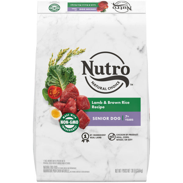 NUTRO NATURAL CHOICE Senior Dry Dog Food, Lamb & Brown Rice Recipe, 30-lb Bag
