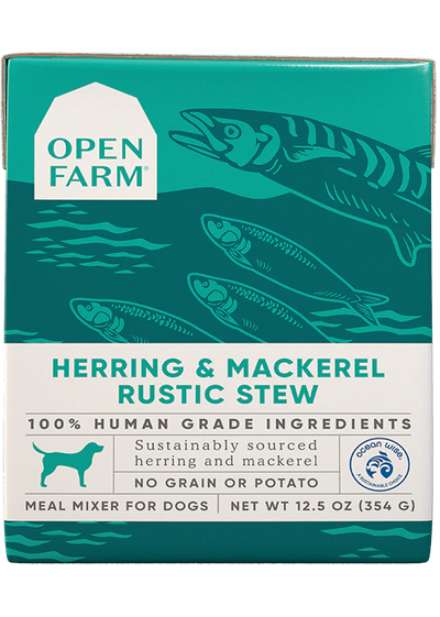 Open Farm Herring and Mackerel Rustic Stew, Wet Dog Topper, 12.5oz Case of 12
