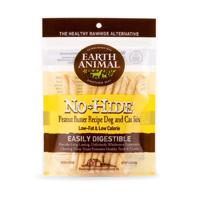 Earth Animal No-Hide Cage-Free Peanut Butter Natural Rawhide Alternative Dog Chews, 1.6-oz (10 pack)