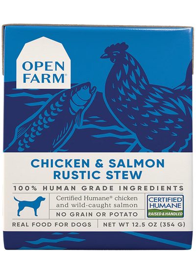 Open Farm Chicken and Salmon Rustic Stew, Wet Dog Food, 12.5oz Case of 12