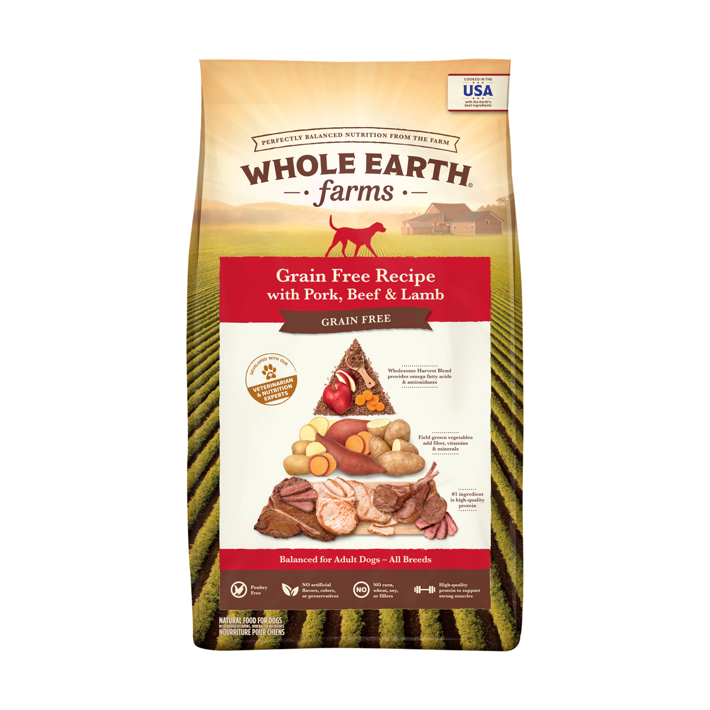 Whole Earth Farms Grain Free Recipe with Pork, Beef & Lamb Dry Dog Food, 25-lb Bag