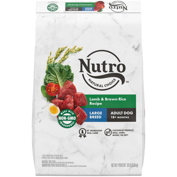 NUTRO NATURAL CHOICE Large Breed Adult Dry Dog Food, Lamb & Brown Rice Recipe, 30-lb Bag