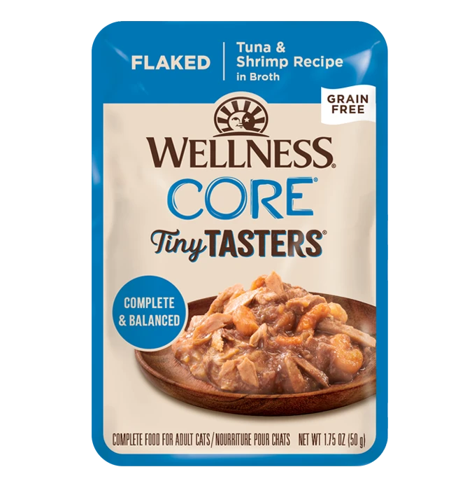 Wellness CORE® Tiny Tasters® Flaked Tuna & Shrimp Recipe 1.75-oz, Wet Cat Food