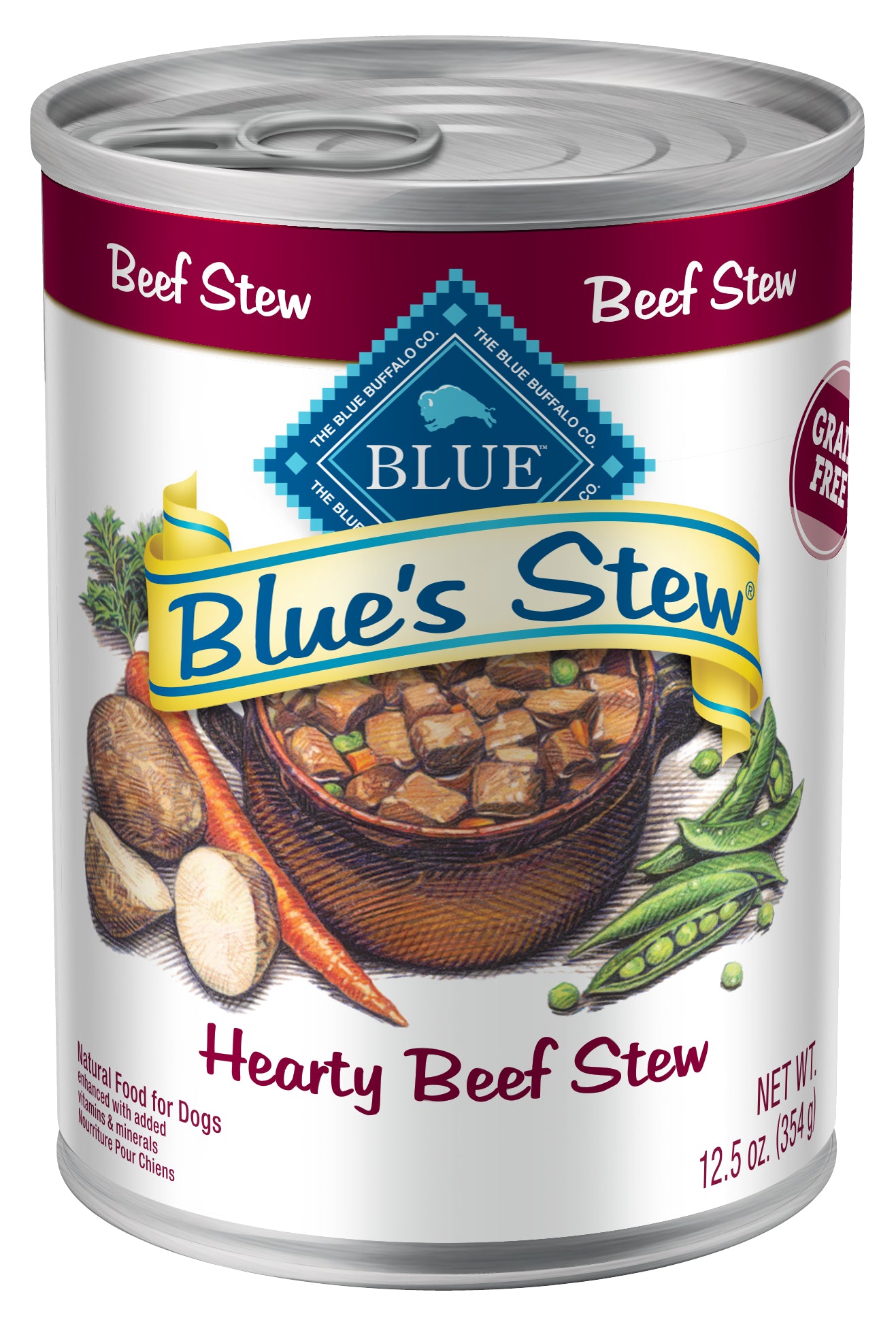 Blue Buffalo Blue's Stew Natural Adult Wet Dog Food, Beef Stew 12.5-oz, Case of 12