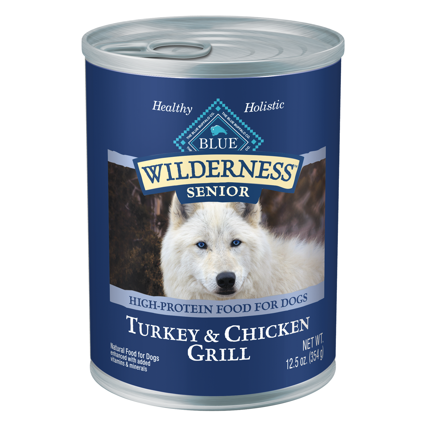 Blue Buffalo Wilderness High Protein, Natural Senior Wet Dog Food, Turkey & Chicken Grill 12.5-oz, Case of 12
