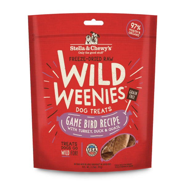 Stella & Chewy's Treats for Dogs Game Bird Wild Weenies, 3.25-oz Bag