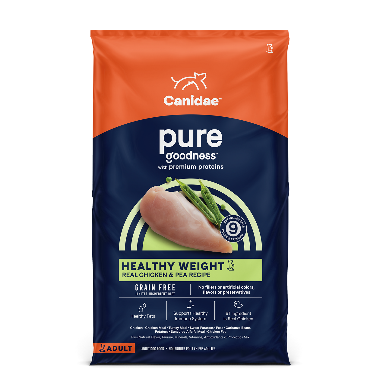 Canidae Pure Grain Free Adult Healthy Weight Chicken Dry Dog Food, 24-lb Bag