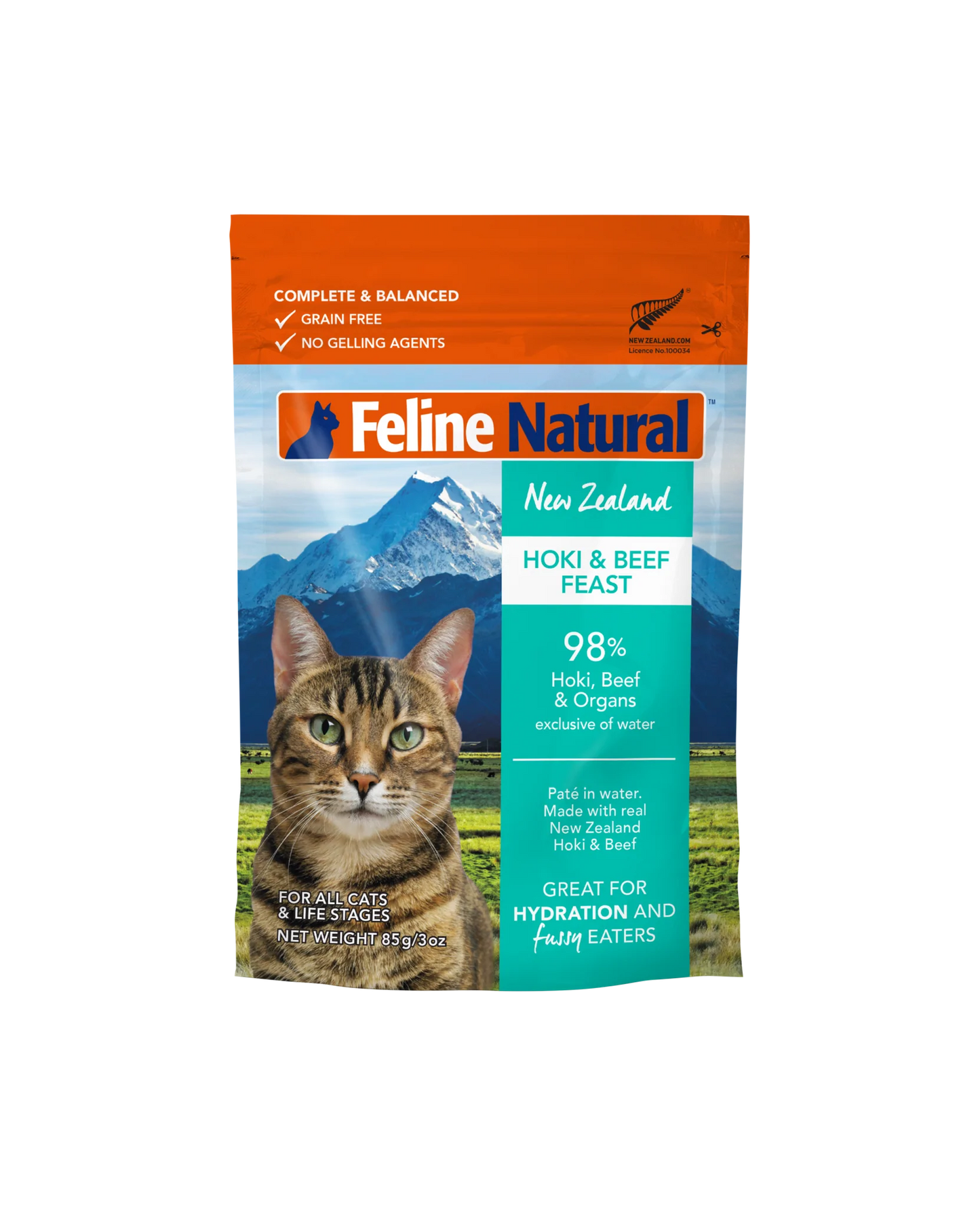 Feline Natural Hoki & Beef Feast 3-oz Pouch, Wet Cat Food