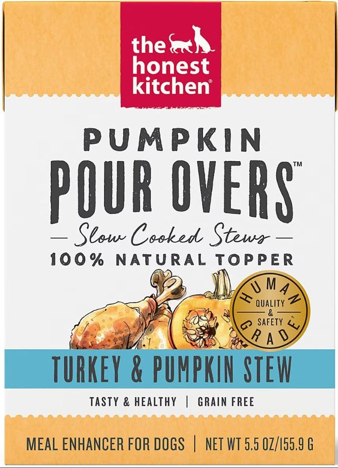 The Honest Kitchen Pour Overs Turkey & Pumpkin Stew 5.5-oz, Dog Food Topper