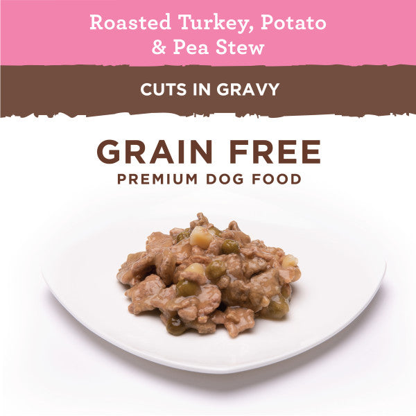 Nutro Adult Natural Grain Free Wet Dog Food Cuts in Gravy Roasted Turkey, Potato & Pea Stew, 3.5-oz Case of 24