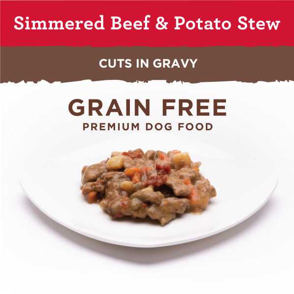 Nutro Adult Natural Grain Free Wet Dog Food Cuts in Gravy Simmered Beef & Potato Stew, 3.5-oz Case of 24