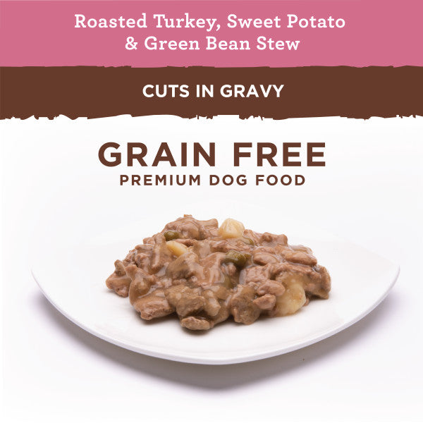 Nutro Hearty Stew Adult Natural Wet Dog Food Cuts in Gravy Roasted Turkey, Sweet Potato & Green Bean Stew, 12.5-oz Case of 12