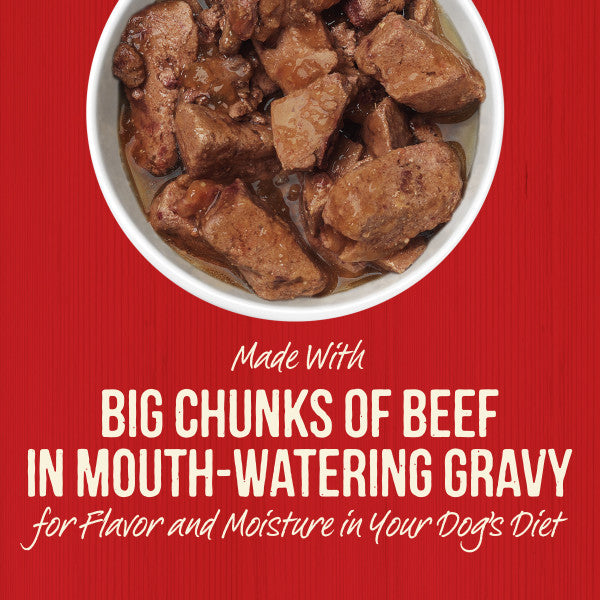 Merrick Chunky Big Texas Steak Tips Dinner in Gravy, Wet Dog Food, 12.7-oz, case of 12