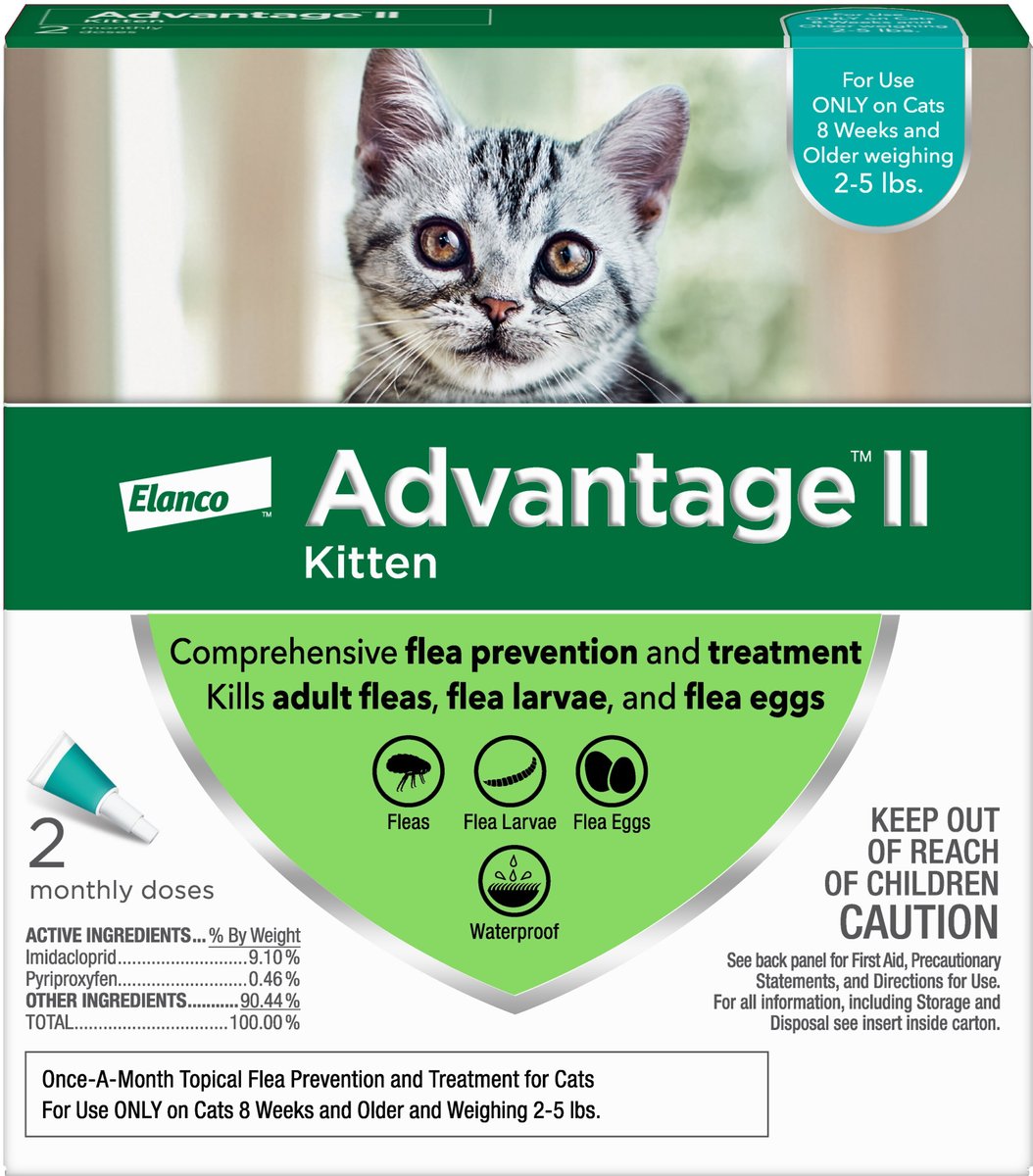 Advantage II - Elanco Flea Treatment for Kittens, 2 Treatments