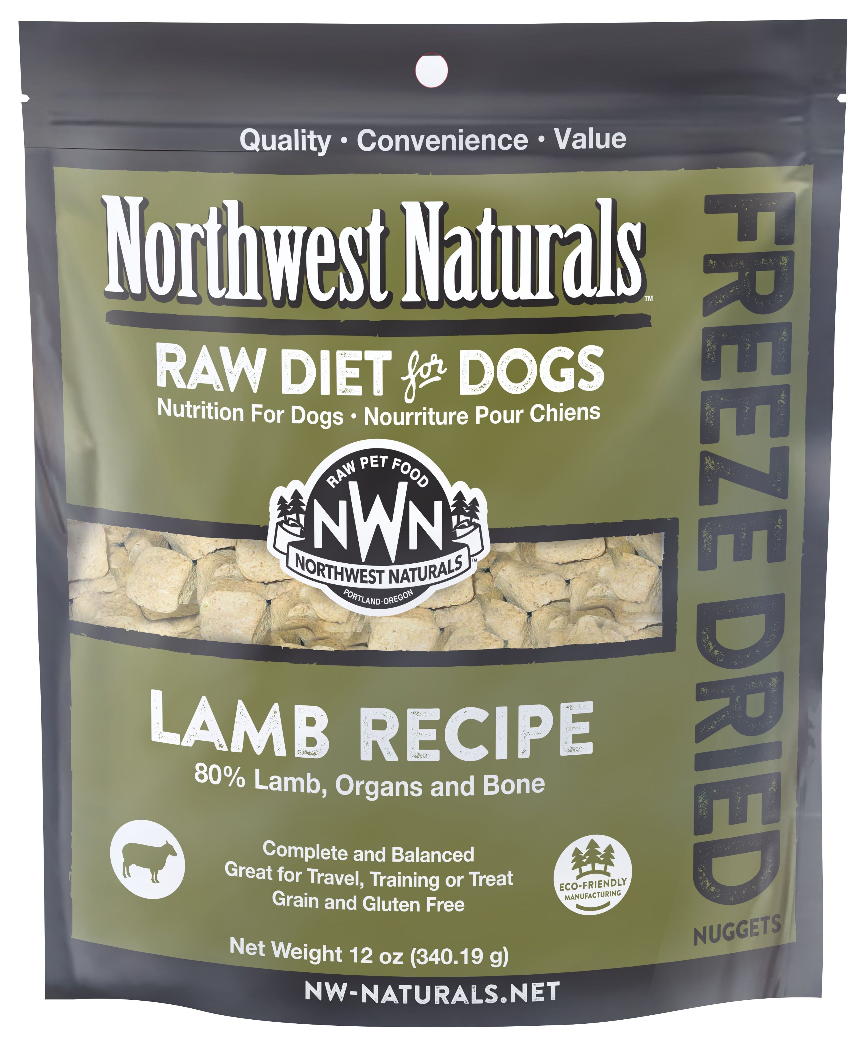 Northwest Naturals Lamb Recipe Freeze Dried Raw Dog Food 12 oz