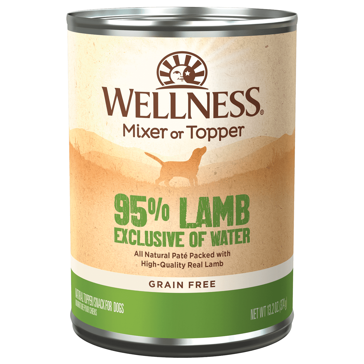 Wellness 95% Lamb Mixer or Topper, Wet Dog Food Topper, 13.2-oz Case fo 12
