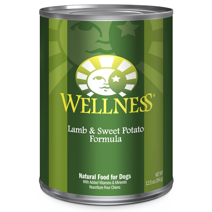 Wellness Lamb & Sweet Potato Formula Wet Dog Food, 12.5-oz Case of 12