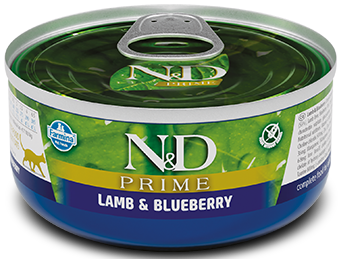 Farmina N&D Prime Cat Lamb & Blueberry Recipe, Wet Cat Food, 2.5oz Case of 24