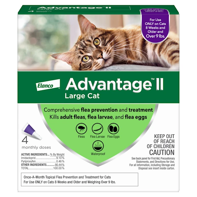 Advantage II - Elanco Flea Treatment for Cats Over 9 lbs