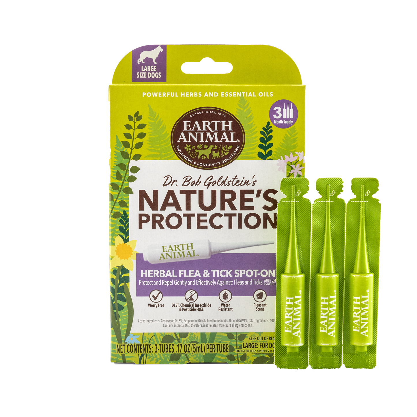 Earth Animal Nature’s Protection™ Flea & Tick Herbal Spot-On For Dogs