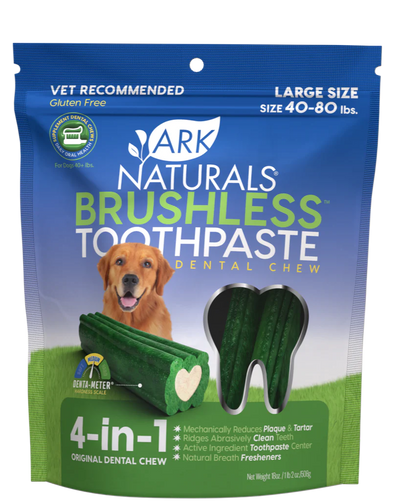Ark Naturals Brushless Toothpaste Dog Chew, Large Breed (40lbs and up)