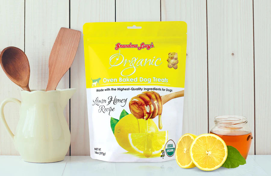 Grandma Lucy's Organic Lemon Honey Oven Baked 14-oz, Dog Treat