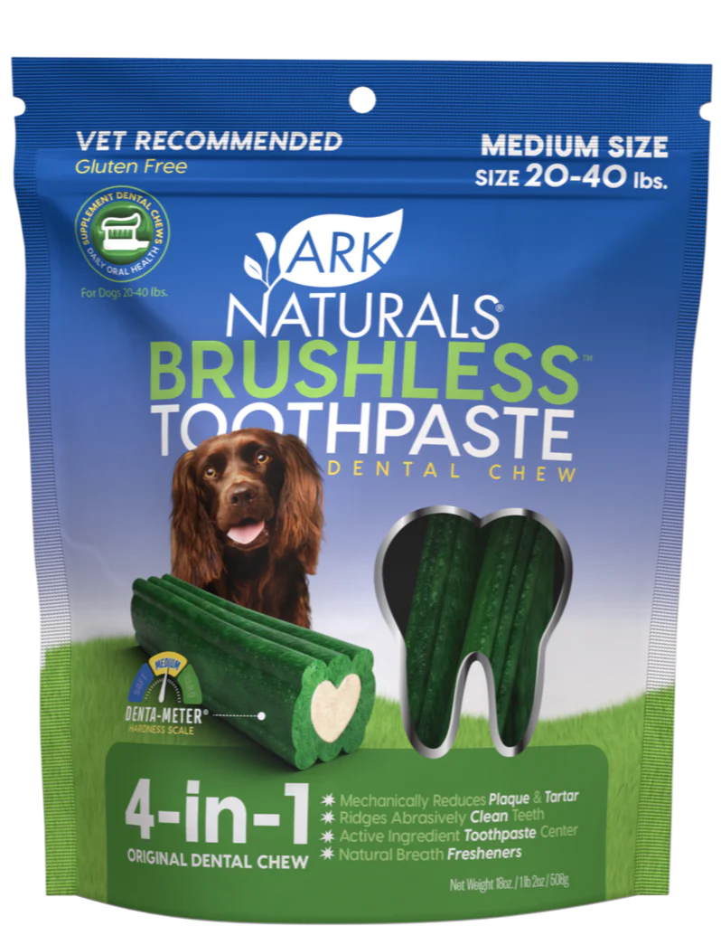 Ark Naturals Brushless Toothpaste Dog Chew, Medium (20-40lbs)
