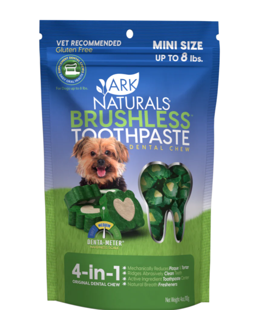 Ark Naturals Brushless Toothpaste Dog Chew, Mini (up to 8lbs)