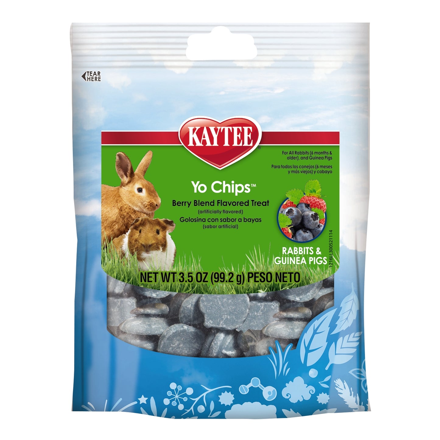 Kaytee Mixed Berry Flavor Yo Chips For Rabbit And Guinea Pig, 3.5-oz Bag