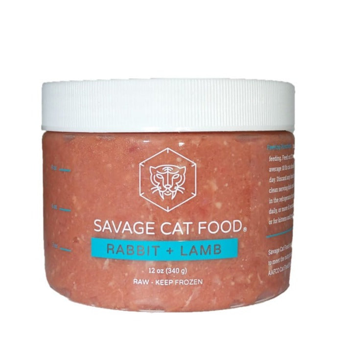 Savage Cat Rabbit and Lamb Tub, Frozen Raw Cat Food